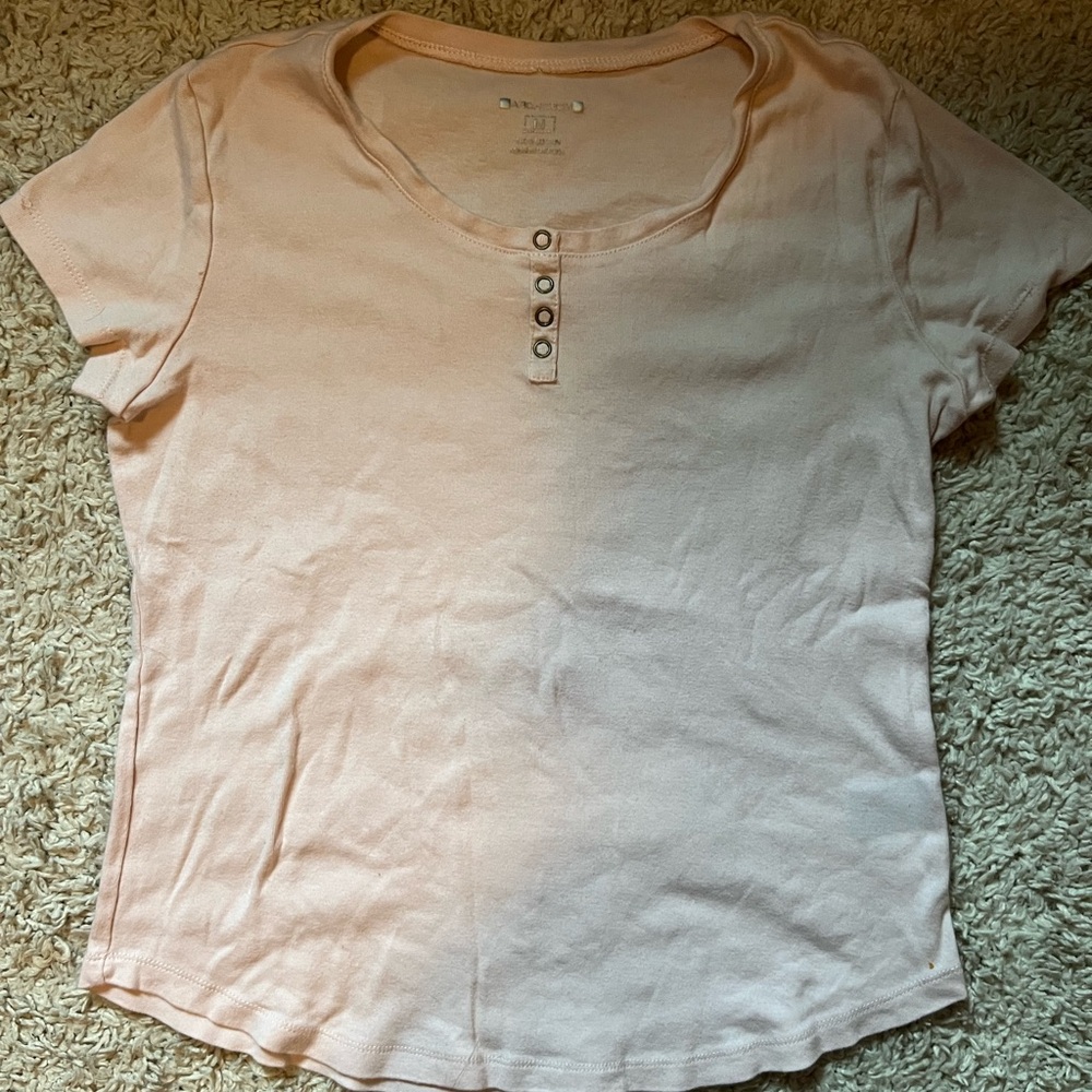Women's Pink Button-Detail Top